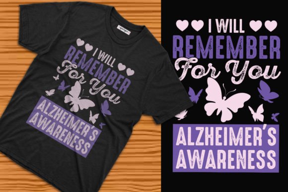 Alzheimer s Awareness Typography T-shirt Design Template