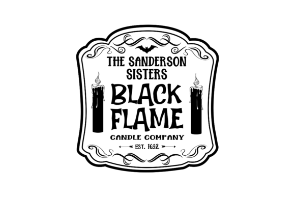 Black Flame Candle Design Asset