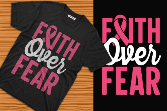 Elevate Your Print-on-Demand Business with the Faith Over Fear Breast Cancer Awareness Design
