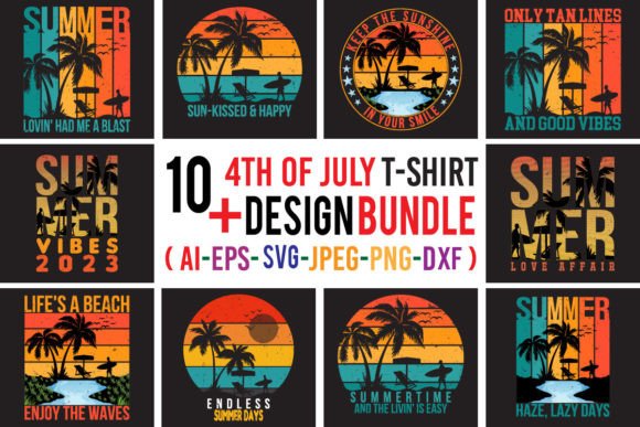 Summer T-shirt Design Bundle
