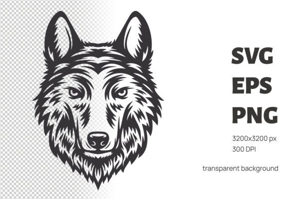 Wolf Fox Head Design Clipart